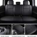 LUCKYMAN CLUB Tacoma Full-Set Seat Covers P04-HY-24, Fit Tacoma 2024 2025 2026 Double/Crew Cab Only, with Faux Leather (Full Set, Black)