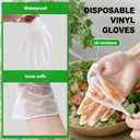 Disposable Vinyl Gloves, Food Safe, Latex-Free Powder-Free Clear Plastic Gloves for Cooking, House Clean, Food Prep (Medium)
