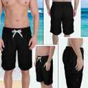 2 x Mens Swim Trunks Swim Shorts Swimwear Swimsuit Beach Shorts Bathing Suits Quick Dry Waterproof
