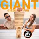 GoSports Giant Wooden Outdoor Stacking Game Stacks Up to 3 ft Large Toppling Tower with Case for Yard Games, Family Game Night, Camping, and Parties