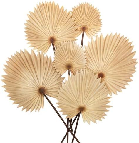 Pu Foam Sorrell Brown Artificial Palm Leaves Faux Palm Tropical Leaves Fake Palm Fronds for DIY Wedding Bouquets Fake Leaves for Centerpieces Arrangements Bridal Shower Palm Leaf for Home Decor-6Pcs