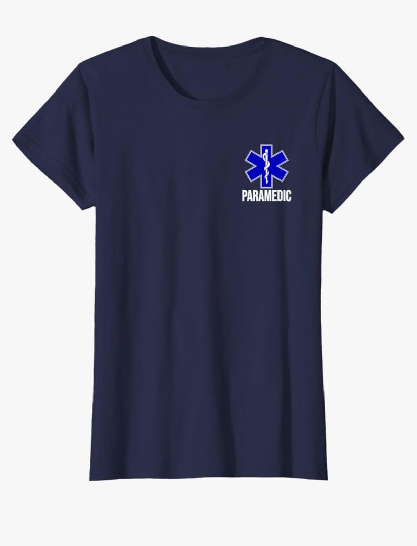 PARAMEDIC STAR OF LIFE EMT EMS AMBULANCE UNIFORM COSTUME TEE T-Shirt, Size S/P