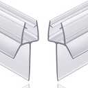 2-Pack Butecare Frameless Shower Door Bottom Seal with Long Sweep for Glass Doors Stop Shower Leaks and Create a Water Barrier (1/4 x 36)