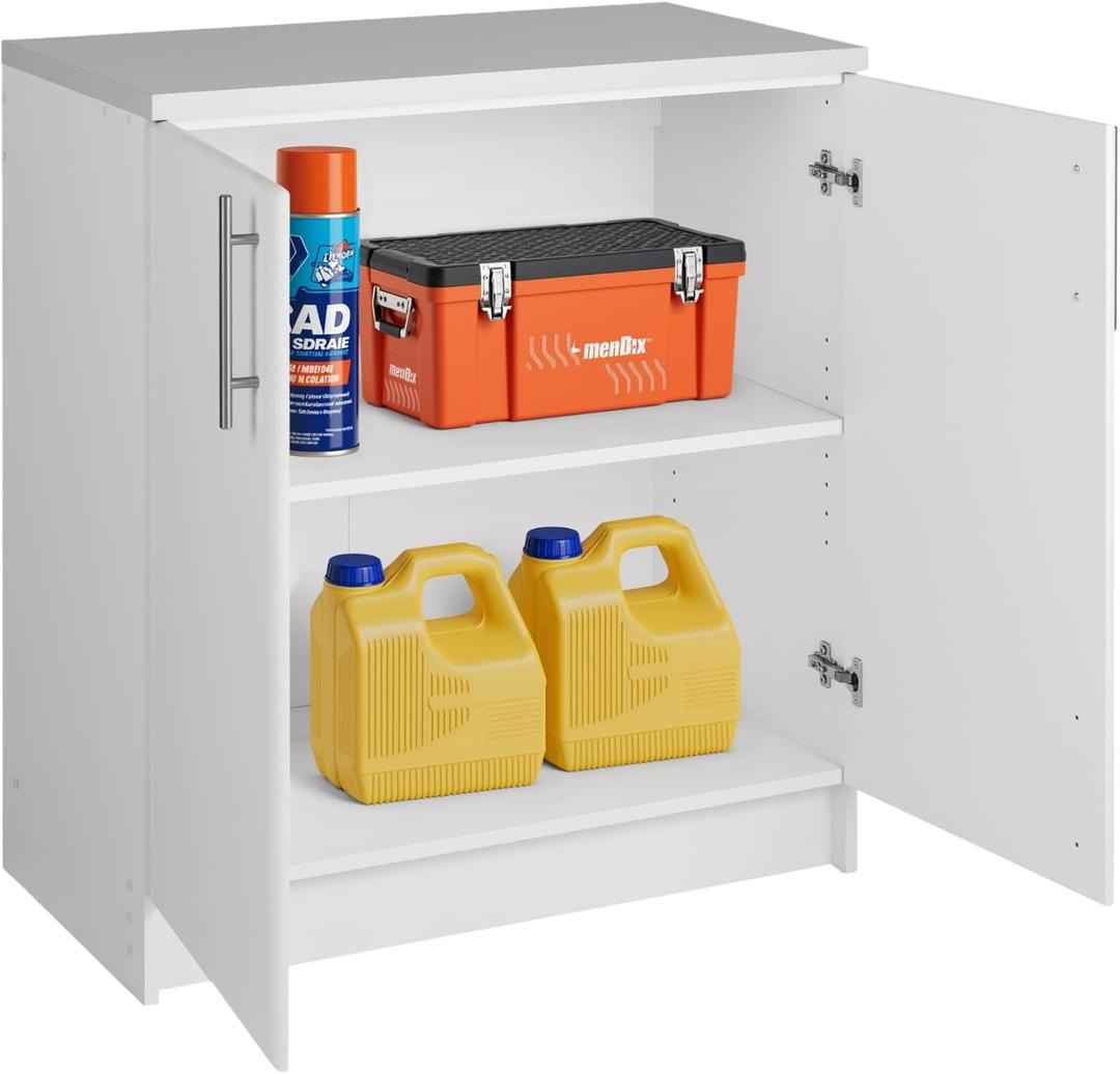 Prepac Elite 32" Storage Cabinet, White Storage Cabinet, Base Cabinet, Bathroom Cabinet with 1 Adjustable Shelf 18" D x 32" W x 36" H, WEB-3216