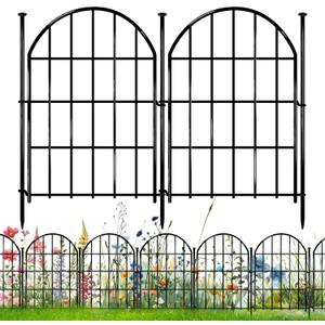 26 Pack Decorative Garden Fence, 22in X 28ft Arched No Dig Fence Border, Garden Edging Border, Rustproof Metal Animal Barrier with Ground Stake for Dog, Rabbit, Outdoor Yard Patio Decor