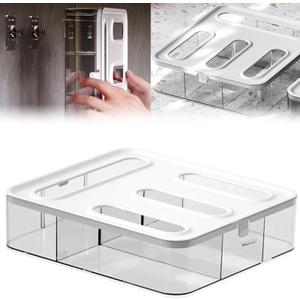 Kitchen Storage Bag Organizer, Acrylic Baggie organizer for Drawer, Plastic Bag Organizer complicate with Gallon, Quart, Sandwich, Snack, and Slider Bags (Acrylic)