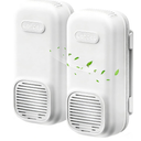 uahpet Bathroom Air Freshener, Plug in Air Purifier with Negative Ion, Nano & Fan-Powered, No Scent & No Refills Triple Home Deodorizer for Toilet, Bathroom, Kitchen, Garage Odors