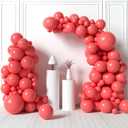 HOUSE OF PARTY Coral Balloon Garland 90 Pcs | 5/12/18 Inch Pastel Red Balloons for Halloween Party Decorations, valentines, Birthday, Wedding, Baby Shower Party Supplies Decorations (Watermelon Pink)