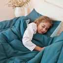 Exclusivo Mezcla Lightweight Reversible Twin Size Comforter Set, Down Alternative Comforter with 1 Pillow Sham, Twin Size Bedding Set for All Seasons, Dusty Teal/Aqua Blue