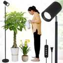 HMVPL Grow Lights Stand for Indoor Plants Full Spectrum Tall Plant Light for Indoor Growing with 20W COB Plant Light Bulb,4/8/12H Timer, Led Growth Floor Lamp for Large Plant Seedling(6 Level Height)