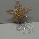 Verdenu Christmas Tree Topper with Diamond, 40 LED Star Tree Topper, Glitter Metal Christmas Tree Topper Lighted, LED Ornament Tree Topper for Christmas Decorations, Home or Holiday Decor, Rose Gold