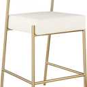 Meridian Furniture 587Cream-C Carly Collection Modern | Contemporary Vegan Leather/Boucle Fabric Upholstered Counter Stool, 19" W x 22.5" D x 37" H, Cream