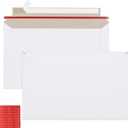 zmybcpack 100 Pack 6.3x9.8 inch Rigid Mailer Self Seal Photo Document Mailers, Stay Flat White Cardboard Shipping Envelopes White Photography Mailers for CD, Photos, Document