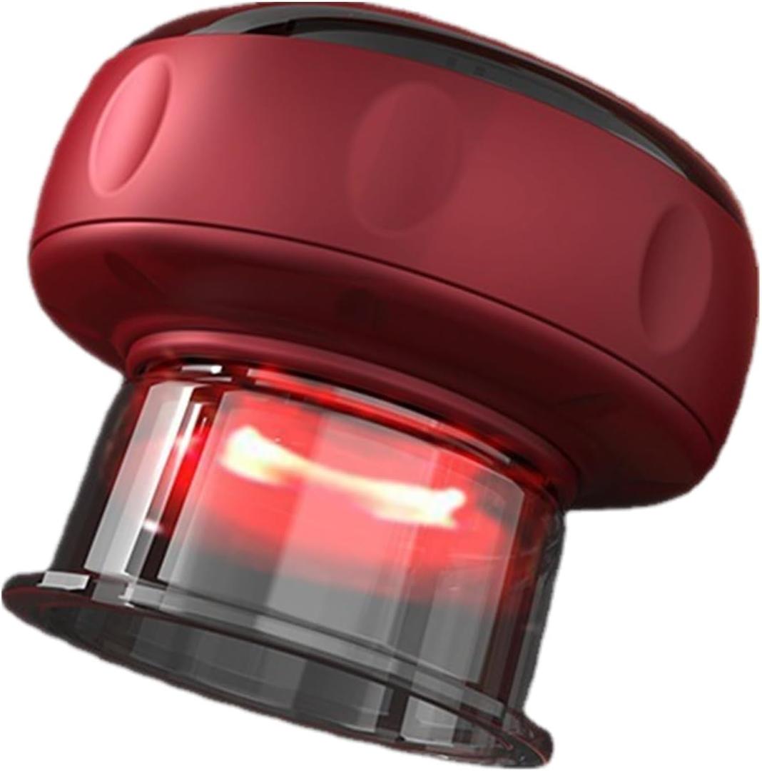 The Original 4-in-1 Smart Cupping Therapy Massager, Red Light Therapy for Targeted Pain Relief, Knots, Aches, Muscle Soreness, Circulation & Tighter Skin, Portable Cupping Kit (Red), Black