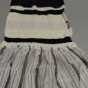 FRAMICS Farmhouse Linen Kitchen Curtains 24 Inch Length Black Striped Short Curtain for Windows Boho Crochet Small Window Curtains for Kitchen Rod Pocket Tier Curtain for Bathroom, Cafe, 2 Panels