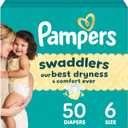 Pampers Swaddlers Diapers, Size 6 (23-44 lbs), 50 Count, Absorbent, Keeps Baby Dry and Comfortable, Skin Safe Disposable Baby Diaper 