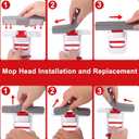 3 x XANGNIER 2026 New Mini Foldable Desktop Mop,Small Portable Self-Squeeze Sponge Mops Wet and Dry Use,Mini Cleaning Supplies Tool for Kitchen Counter,Small Spaces,Bathroom,Desk,Glass,Office,Travel,1Pcs