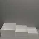 Hacaroa Set of 3 Acrylic Cube Riser Hollow Bottom, Glossy White Buffet Riser Food Display Stand, 5 Sides Cupcake Stand Nesting Display Boxes for Jewelry, Collectibles, Figures, 3 Sizes