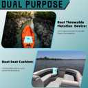 Throwable Flotation Cushion,Emergency Foam Boat Throwable Flotation Device | USCG Coast Guard Approved Type IV PFD Boat Throw Seat Cushion Life Preserver Emergency Safety Equipment for Boat Kayak Canoe