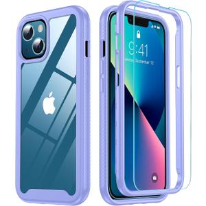 Red2Fire for iPhone 13 Case, [360 Full Body] [Heavy Duty Protection] with Built-in Screen Protector Tough Rugged 12 FT Dropproof Shockproof Dust-Proof Bumper Case for iPhone 13 6.1 inch Purple