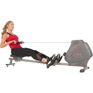 Sunny Health & Fitness Magnetic Rowing Machine for Home Exercise, Quiet & Smooth Rower with Compact Storage and Optional Free SunnyFit App Connectivity