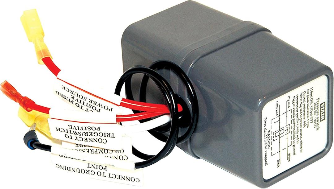 VIAIR 90111 Pressure Switch with Relay, Black, 7.3 x 3.5 x 2.3 inches