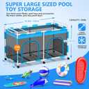 Pool Float Storage Organizer - 288 Gallon XXX-Extra Large Capacity Pool Toy Storage Bin for Noodles, Goggles, Floats & Balls - Outdoor Pool Toy Holder with Mesh Rolling Cart for Swimming Equipments