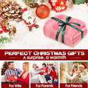 50x60 Inches Sherpa Christmas Blanket for Holiday Home Decor, Pink Xmas Tree Jacquard Soft Flannel Fleece Throw Blanket for Bed Couch Sofa, Christmas Decor Gifts for Women Men Teen Family Friends