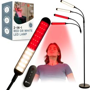 LifePro Red Light Therapy Lamp & Reading Lamp - 850nm & 660nm Near Infrared and Red Light Therapy for Body -108/216 LED - Lumaglow Multi-Mode Single/Dual Head Design- Wellness and Focused Reading (8.66 x 75.59 inches)