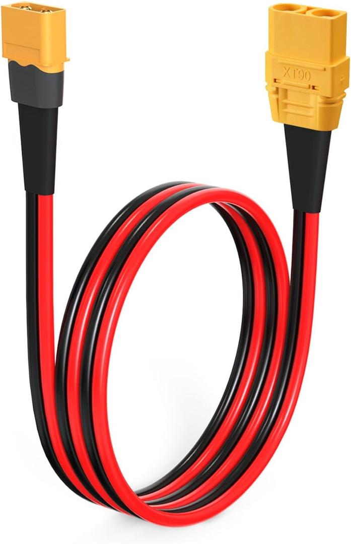 ELFCULB XT60 to XT90 Adapter Cable 10AWG XT60 Male to XT90 Female Connector Cable for RC Lipo Battery Drone(2FT)