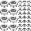 Zubebe 100 Pcs Aluminum Tin Jar Refillable Containers Clear Top Screw Lid Round Tin Container Bottle for Cosmetic, Cream, Diamond Painting, Salves, Balms, Lip Balm, Spices or Others, Silver (1 oz)