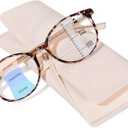 OPTOFENDY Progressive Multifocal Reading Glasses for Women Men, TR90 Blue Light Computer Readers Anti Glare/Eyestrain (Tortoise)