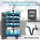 ORDORA Pots and Pans Organizer for Cabinet 16.61 Height, 8 Tier Pot Organizers Rack with 3 DIY Methods, Adjustable Pan Organizer under Cabinet Kitchen Organization and Storage