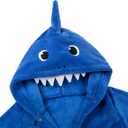 Kids Boys Girls Shark Soft Hooded Bathrobe Toddler Robe with Animal Hood