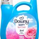 Downy Soft, 2 in 1 Soft and Fresh Liquid Fabric Softener, April Fresh, 140 fl oz, 190 Loads, Fabric Conditioner Liquid Provides Softness And Freshness For Fabrics