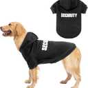 BINGPET Security Dog Hoodies Puppy Sweater Cold Weather Dog Coats Soft Brushed Fleece Pet Clothes Hooded Sweatshirt for Dog Cat X-Large (Chest Girth 34") (#1 Black(Security))