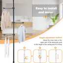 Hershii Garment Clothes Rack Coat Tree Clothing Drying Hanging Holder Organizer Standing Adjustable Laundry Pole Tension Rod Floor to Ceiling Indoor Corner Storage Shelf 6 Tiers - Black
