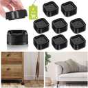 7 Pack Furniture Risers 1 or 2 Inch, Adjustable Bed Risers Heavy Duty For Table Desk Couch Chair Sofa Cabinet Bed Legs Dorm, Square Stackable Bed Raisers Blocks Lift Height 1", 2" or 3", Black
