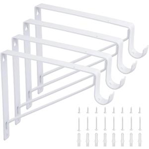 Heavy Duty Closet Rod Bracket 10.8x10.8 Closet Rod Holders Support Right Angle Closet Shelf Bracket for Revive Your Sagging Rod