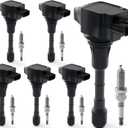 Set of 6 Ignition Coil Pack & Iridium Spark Plugs Compatible with 2007-2020 Nissan Altima Maxima Murano Pathfinder Quest 350Z Infiniti Q50 Q70 QX60 EX35 FX35 G25 G35 JX35 M35 M35h V6 3.5 Replace UF550