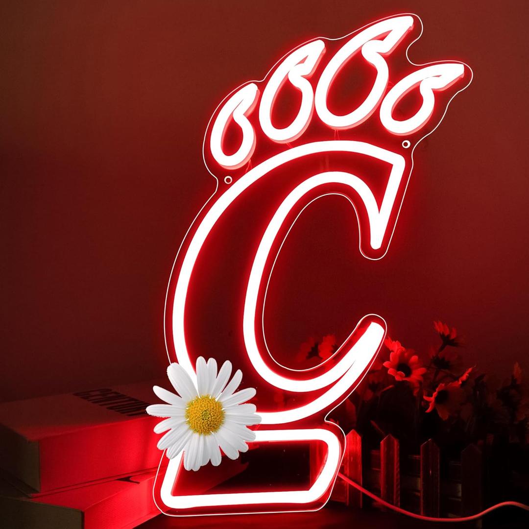 University Neon Sign for Wall Decor University Basketball LED Neon Light College Sports Signs for Man Cave Dorm Wall Decor Graduation Gifts for Students Teens Football Fans,Size 16.5 * 11inch(FMXD113)