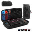 URMLCUS Carrying Case for Nintendo Switch 2 (2025), Hard Shell Travel Case with 10 Game Card Slots, Water Resistant & Shock Resistant Protection for Console & Accessories +4 Thumb Grip Caps (Black)