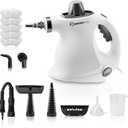 Sakerplus Steam Cleaner, Handheld Pressurized Steamer, 1050W 230F Fast Heating with 9 Accessories, Multi-Surface Steam Cleaner for Home, Car, Tile & Grout, Windows, Upholstery (5 Towel Sleeve)