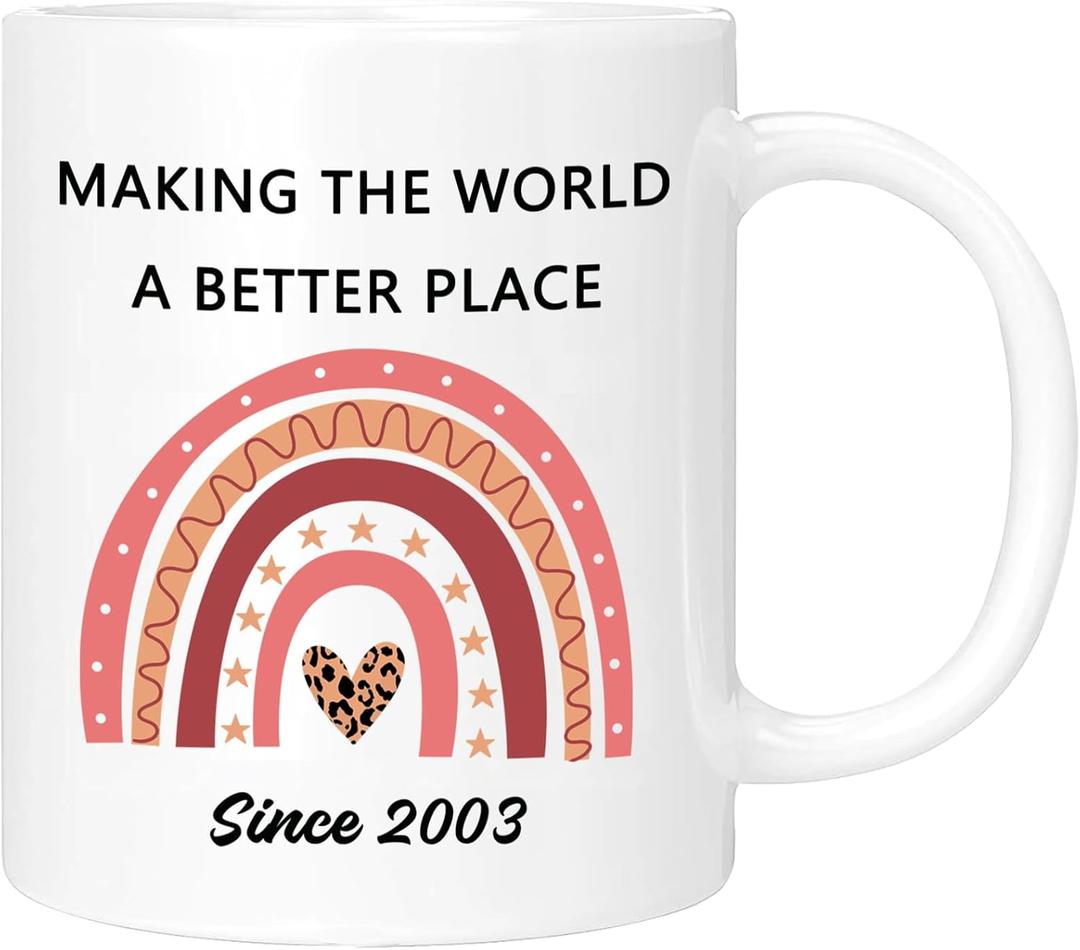 22th Birthday Gifts Ideas, 22th Birthday Decorations for Her Him Women Men, 2003 Turning 22 Year Old Birthday Coffee Mug Cup, 11oz