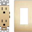 LIDER Matte Finish Decorator Receptacle and Brushed Finish Decorator Switch Cover, Screwless Wall Plate, Mid-Size Pack Of 8