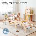 aiwo 7in1 Pikler Triangle Set Climbing Toys for Toddlers 1-3 Rainbow, Large