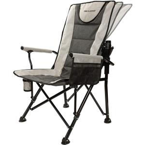 REALEAD Camping Chairs for Adults with Adjustable Backrest & Lumbar Support, Grey