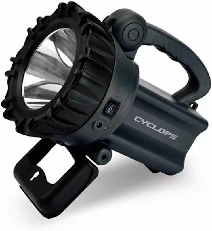 Cyclops Rechargeable Portable Handheld 10-Watt 850 Lumens Spotlight with AC/DC Charger/12V DC Car Plug Adapter