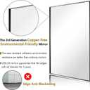 LEDLUX 24x24 Inch Black Bathroom Mirror, Copper-Free Mirror, Aluminum Alloy Frame Vanity, Rectangle Wall Mounted Modern Mirror for Bedroom/Living Room/Porch Horizontal or Vertical
