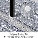 Outdoor Tablecloth with Umbrella Hole and Zipper, Oval Patio Table Covers for Spring/Summer, Machine Washable Outdoor Picnic Table Cloth (Boho, 60" × 84" Oval)